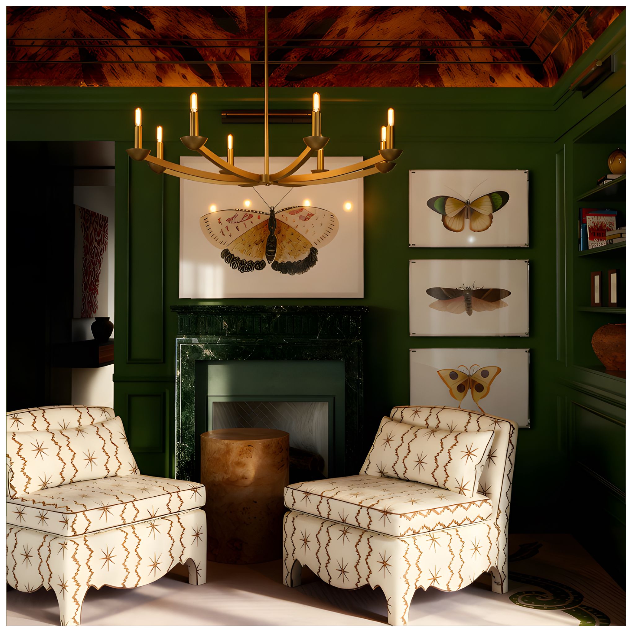 Image 2 Goldie 38" Wide 8-Light Lacquered Burnished Brass Chandelier more views