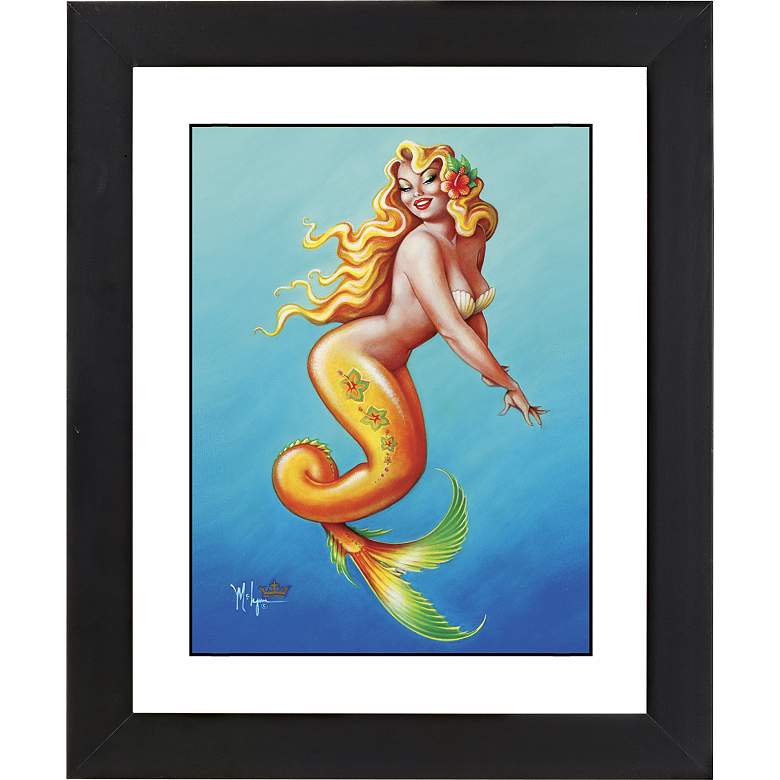 Image 1 Goldie Black Frame Giclee 23 1/4 inch High Wall Art