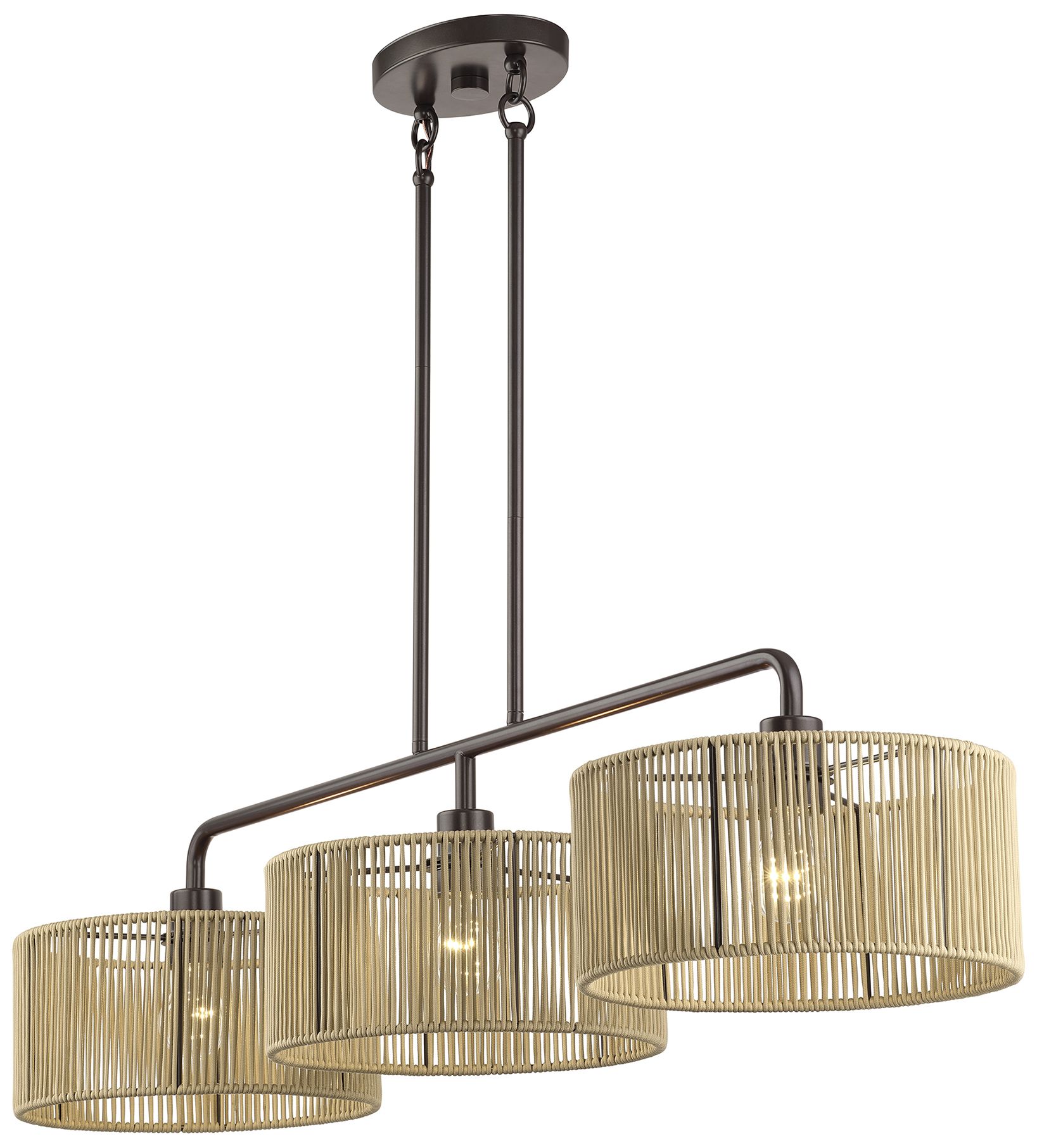 Image 6 Goldiemesh 3 Light English Bronze Extra Large Linear Chandelier more views