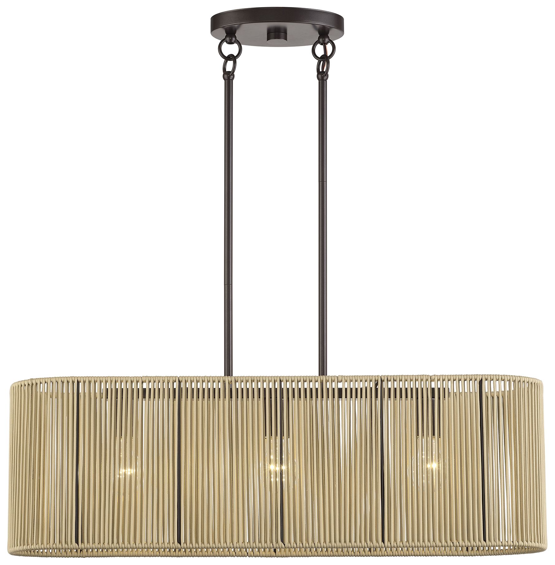 Image 4 Goldiemesh 3 Light English Bronze Medium Linear Chandelier more views