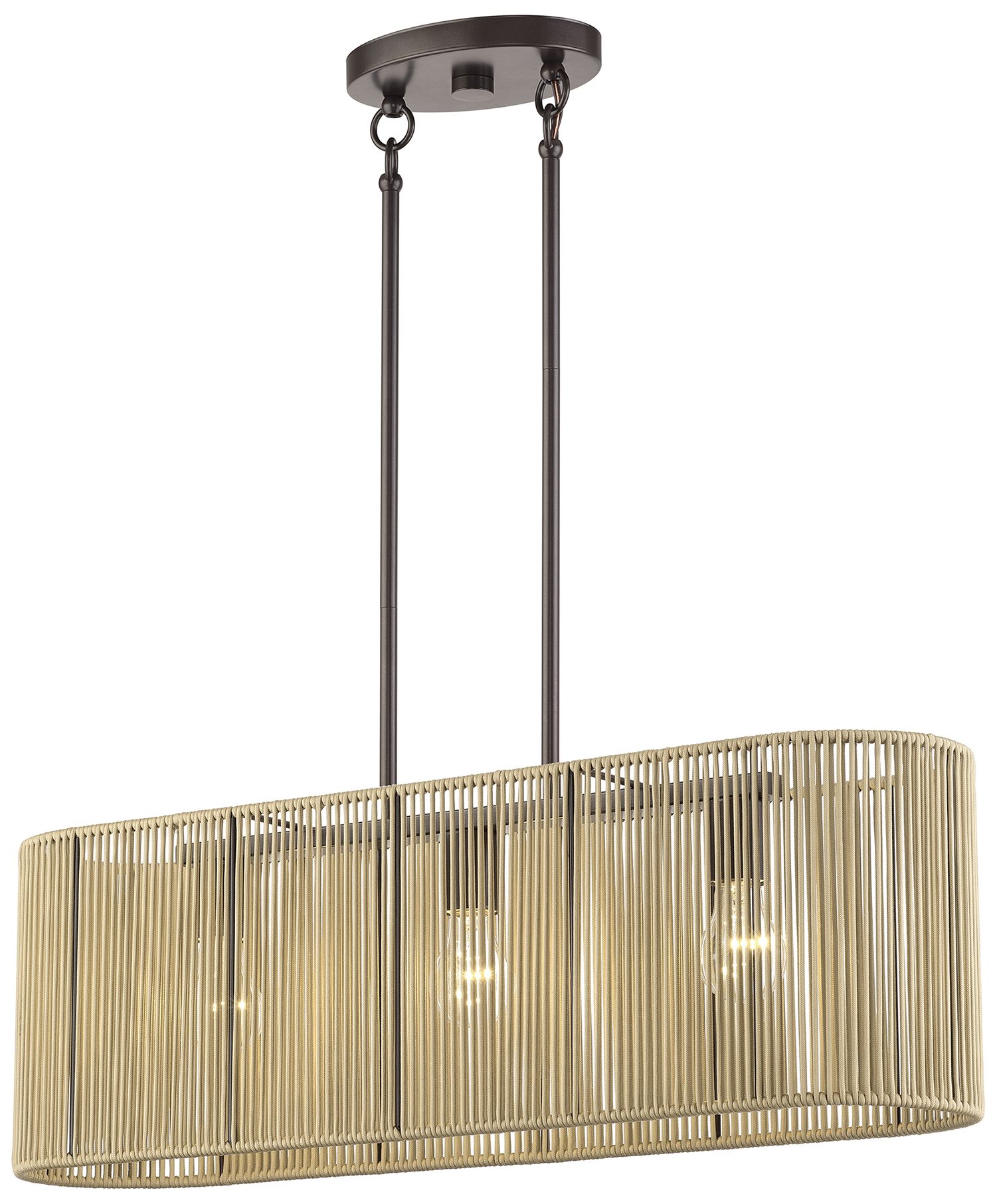 Image 5 Goldiemesh 3 Light English Bronze Medium Linear Chandelier more views