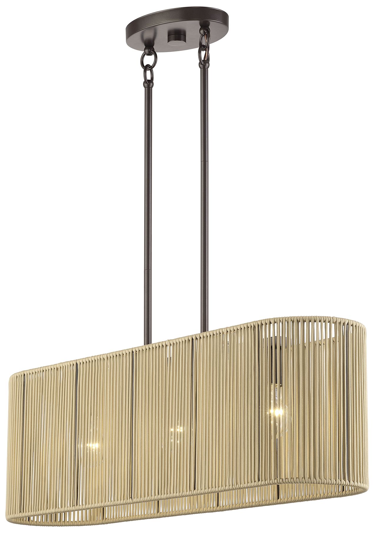 Image 6 Goldiemesh 3 Light English Bronze Medium Linear Chandelier more views