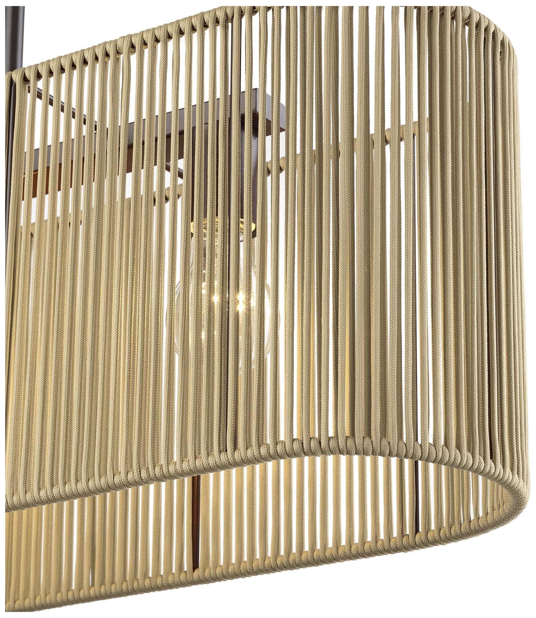 Goldiemesh 3 Light English Bronze Medium Linear Chandelier