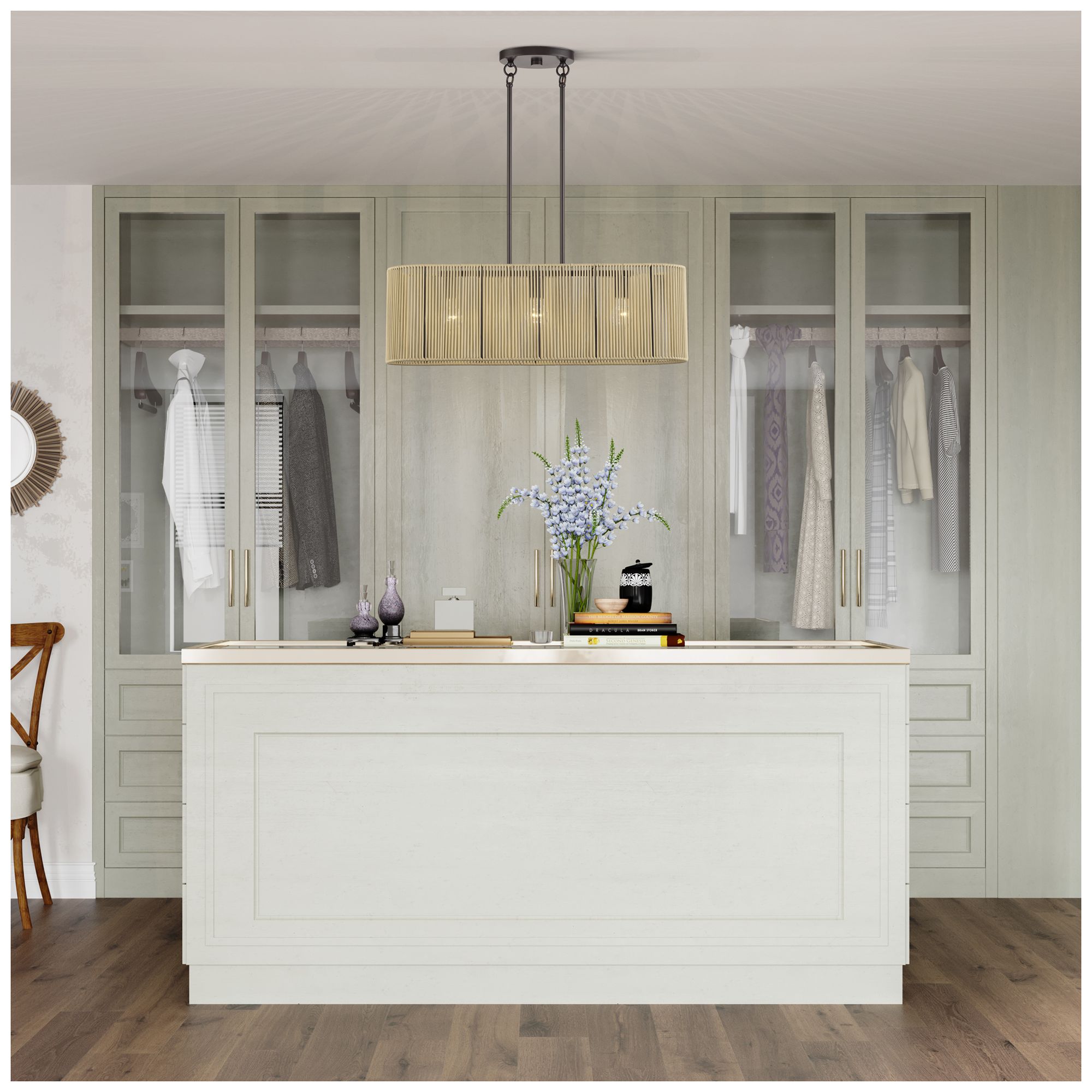 Goldiemesh 3 Light English Bronze Medium Linear Chandelier