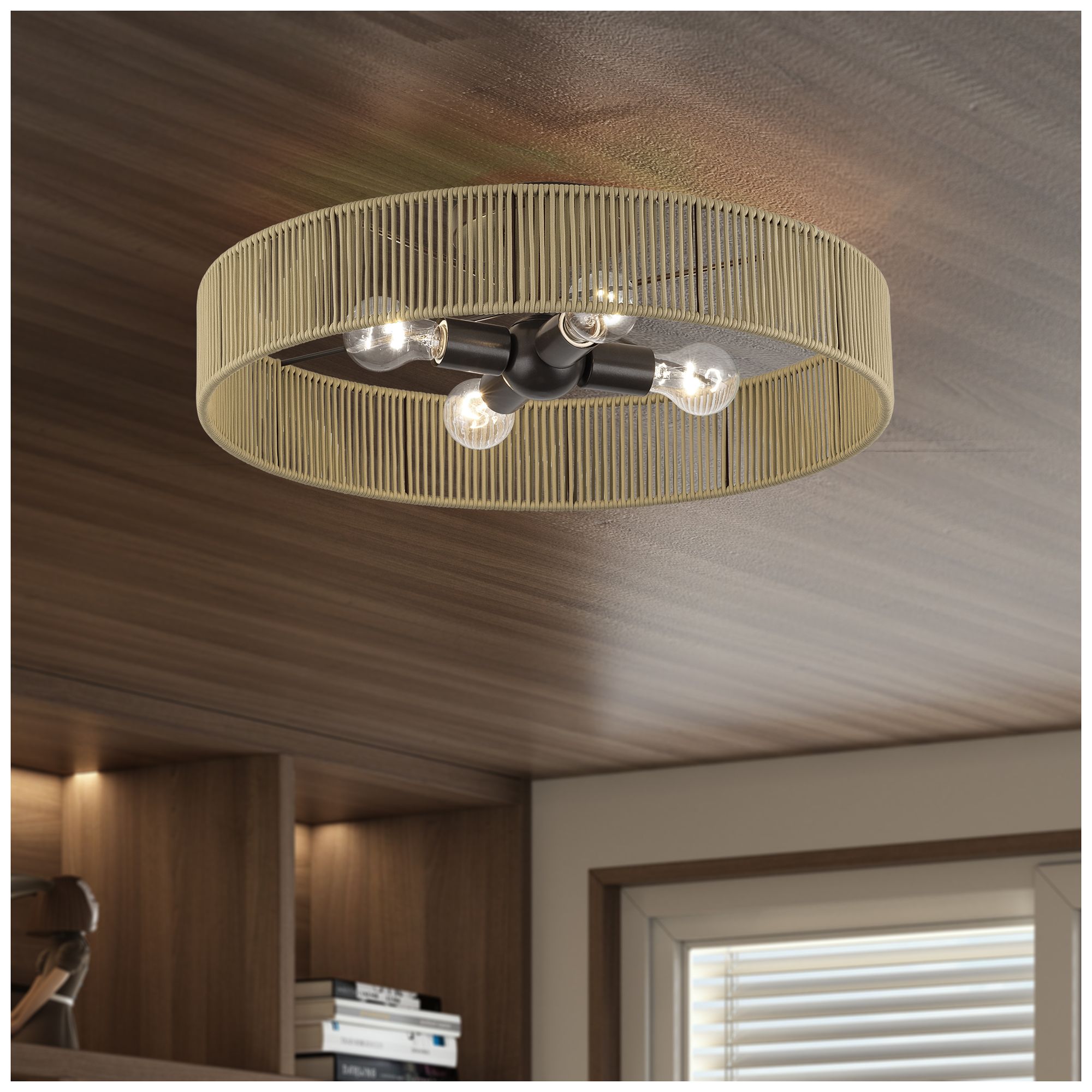 Goldiemesh 4 Light English Bronze Extra Large Semi-Flush