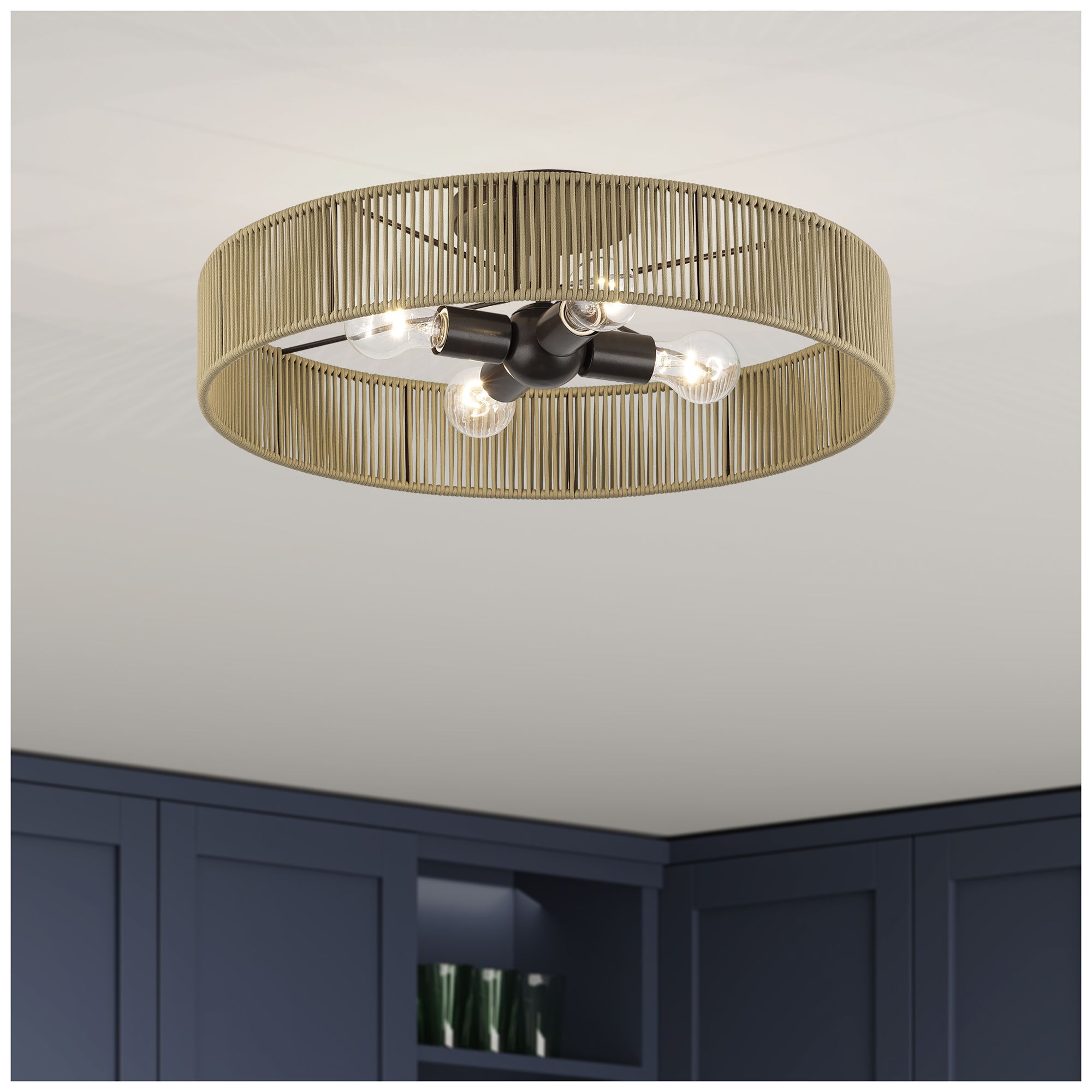 Goldiemesh 4 Light English Bronze Extra Large Semi-Flush