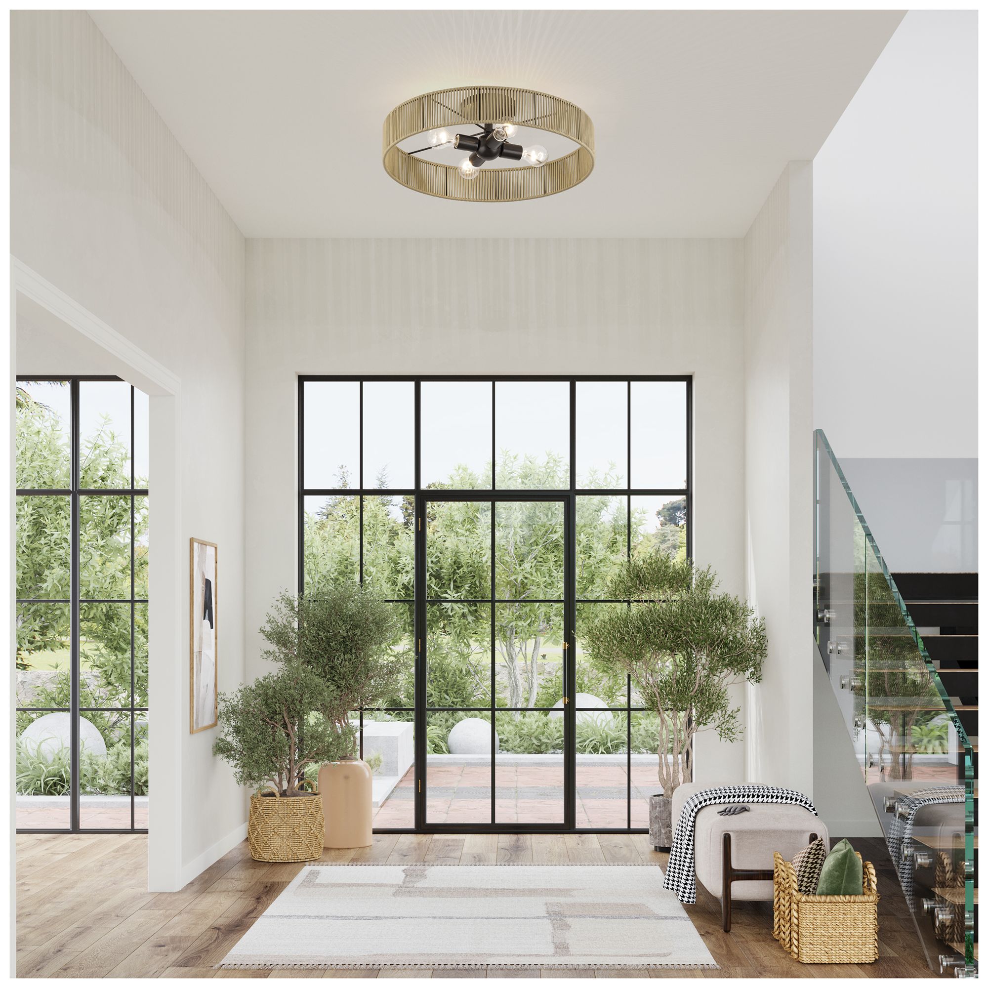 Goldiemesh 4 Light English Bronze Extra Large Semi-Flush