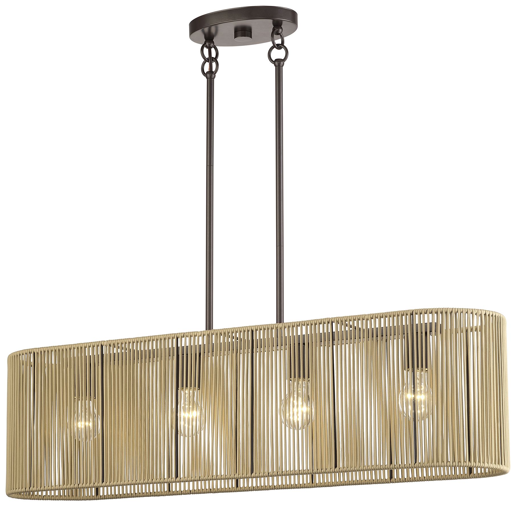 Image 5 Goldiemesh 4 Light English Bronze Large Linear Chandelier more views