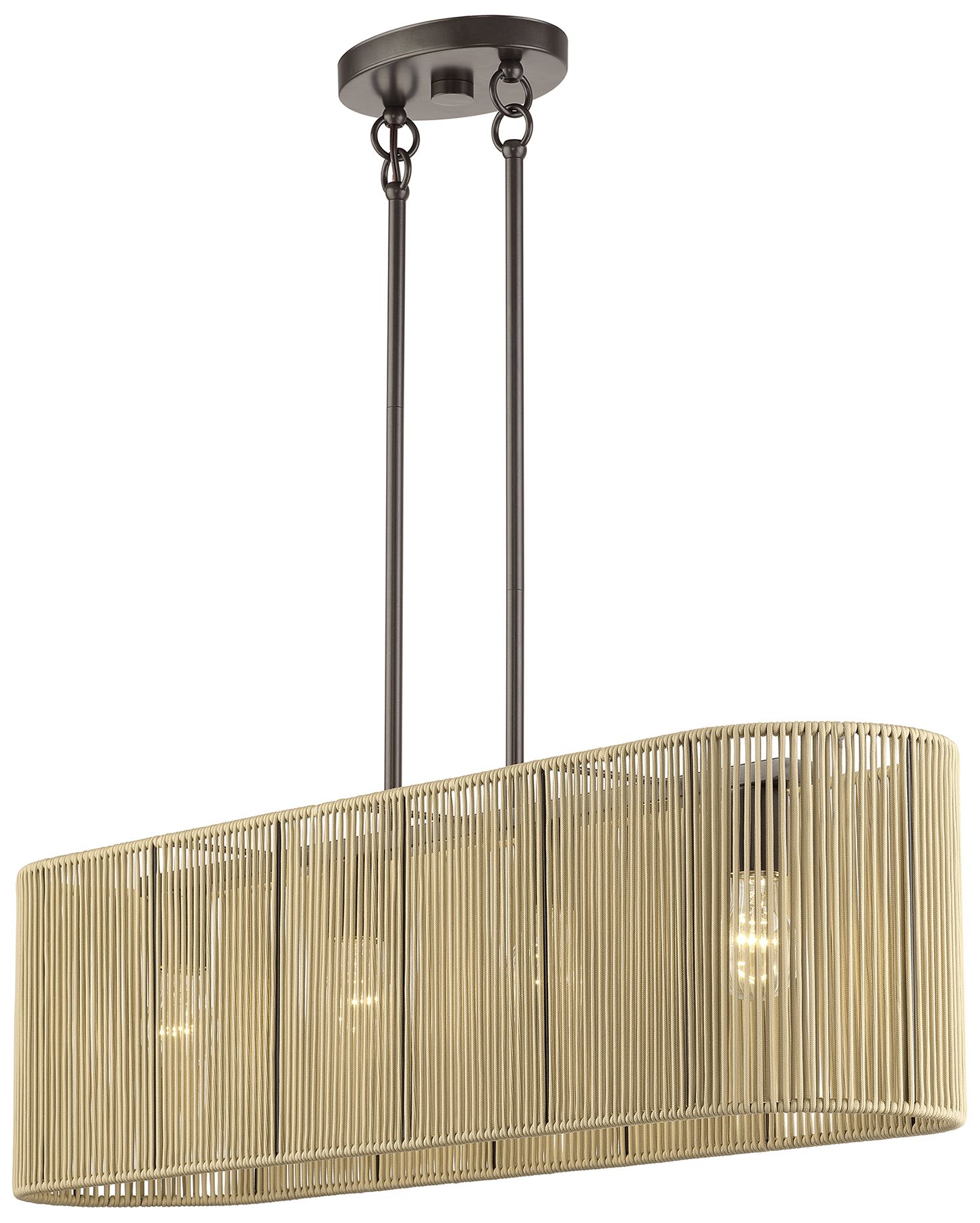 Image 6 Goldiemesh 4 Light English Bronze Large Linear Chandelier more views