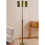 1_Golding Satin Brass Metal and Wood Floor Lamp