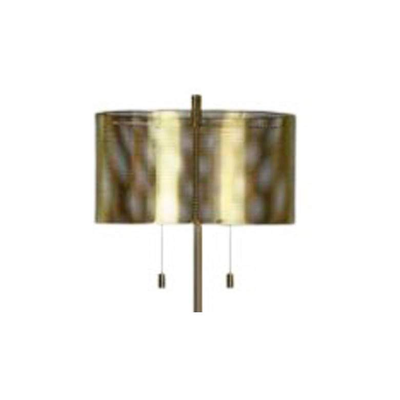 Image 3 Golding Satin Brass Metal and Wood Floor Lamp more views