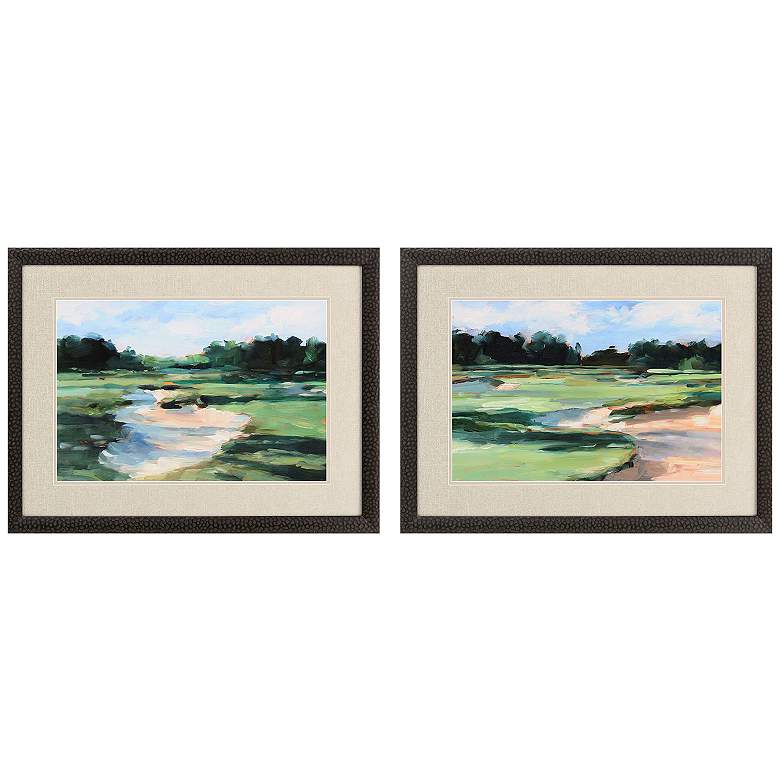 Image 1 Golf Course Study I 33"W x 25"H Framed Art Set of 2