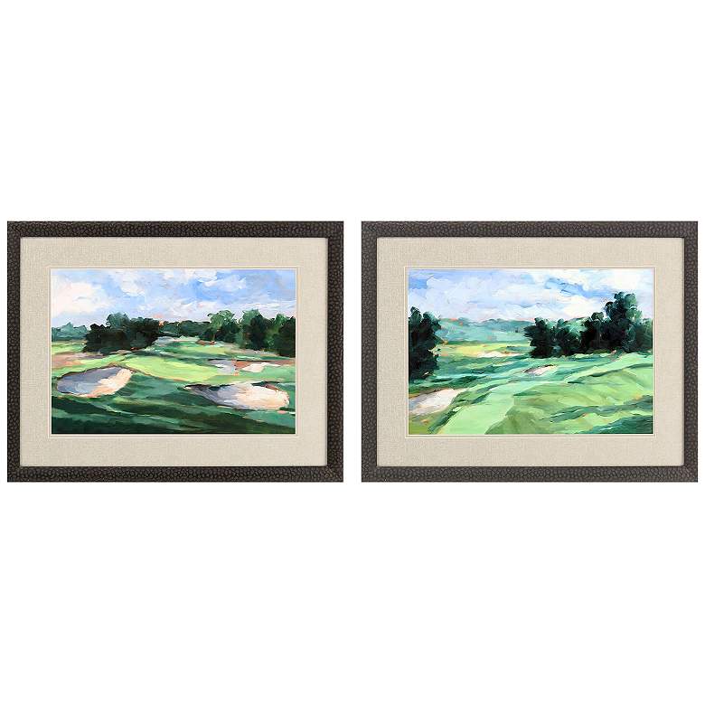 Image 1 Golf Course Study II 33"W x 25"H Framed Art Set of 2