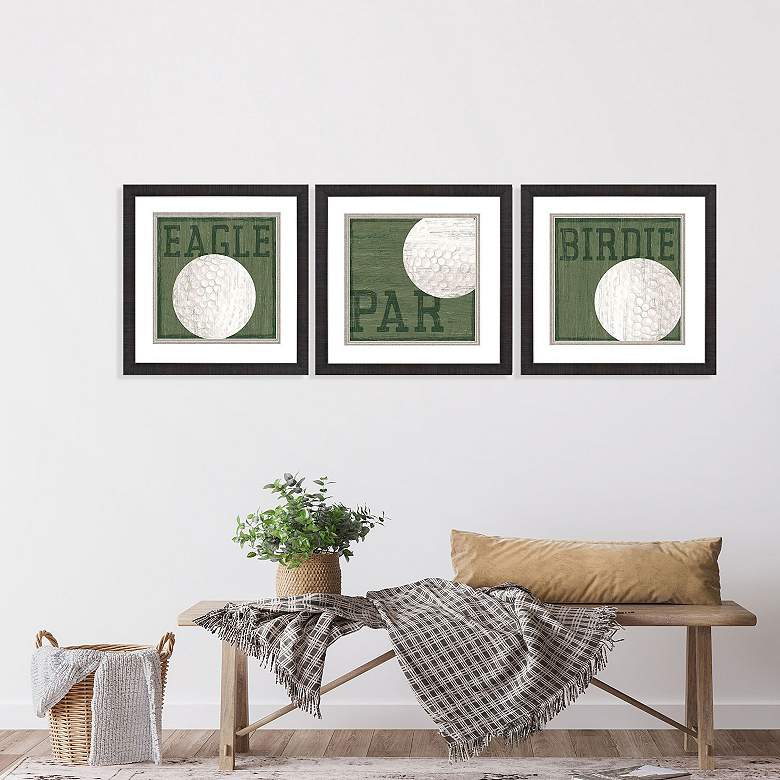 Image 5 Golf Days 18"W x 18"H Framed Art Set of 3 more views