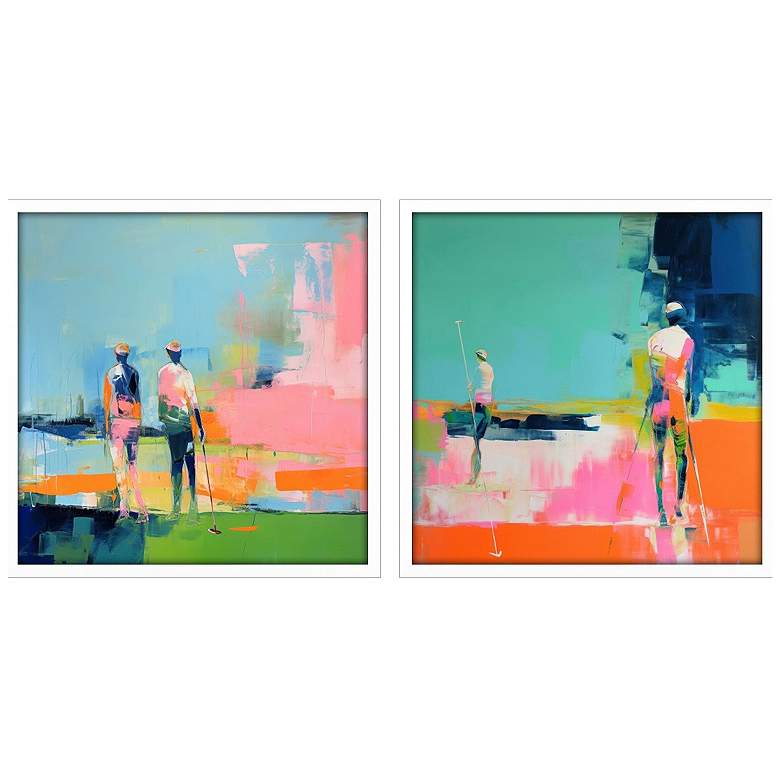 Image 1 Golf Players I 25"W x 25"H Framed Art Set of 2
