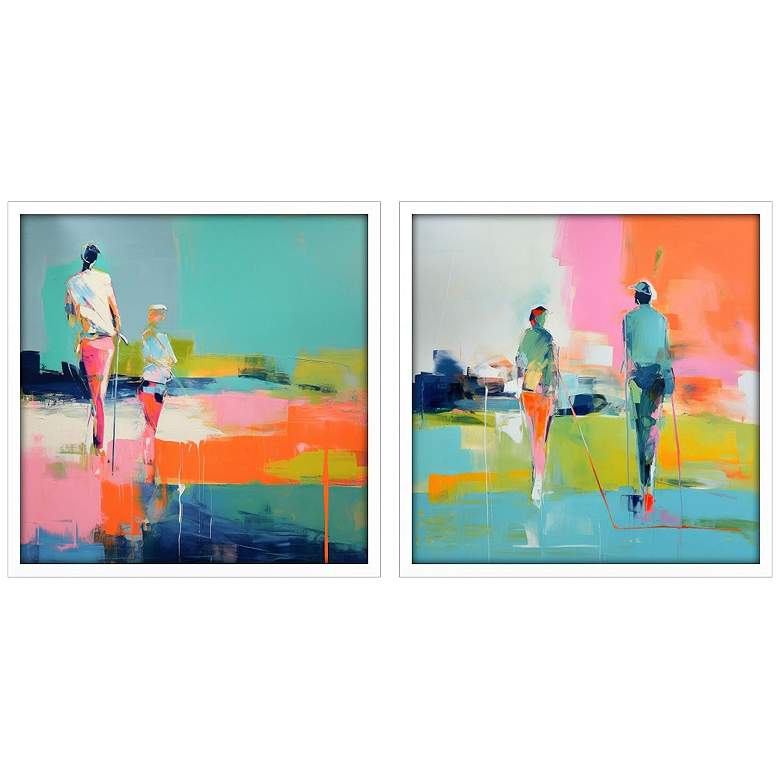 Image 1 Golf Players II 25" Square Shadow Box Wall Art Set of 2