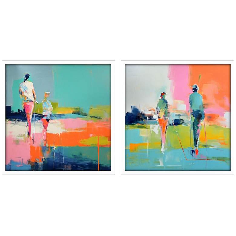 Image 1 Golf Players II 25"W x 25"H Framed Art Set of 2