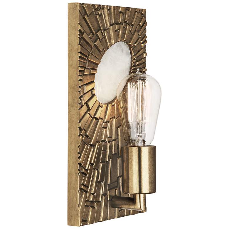 Image 1 Goliath 11" High Antiqued Modern Brass Wall Sconce