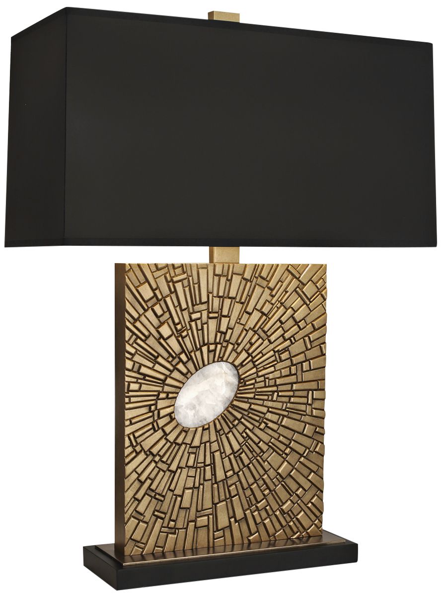 brass and black table lamps