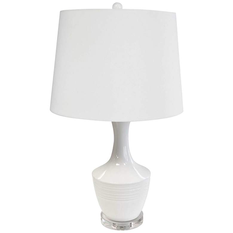 Image 1 Goliath Gloss White Ceramic Vase Table Lamp