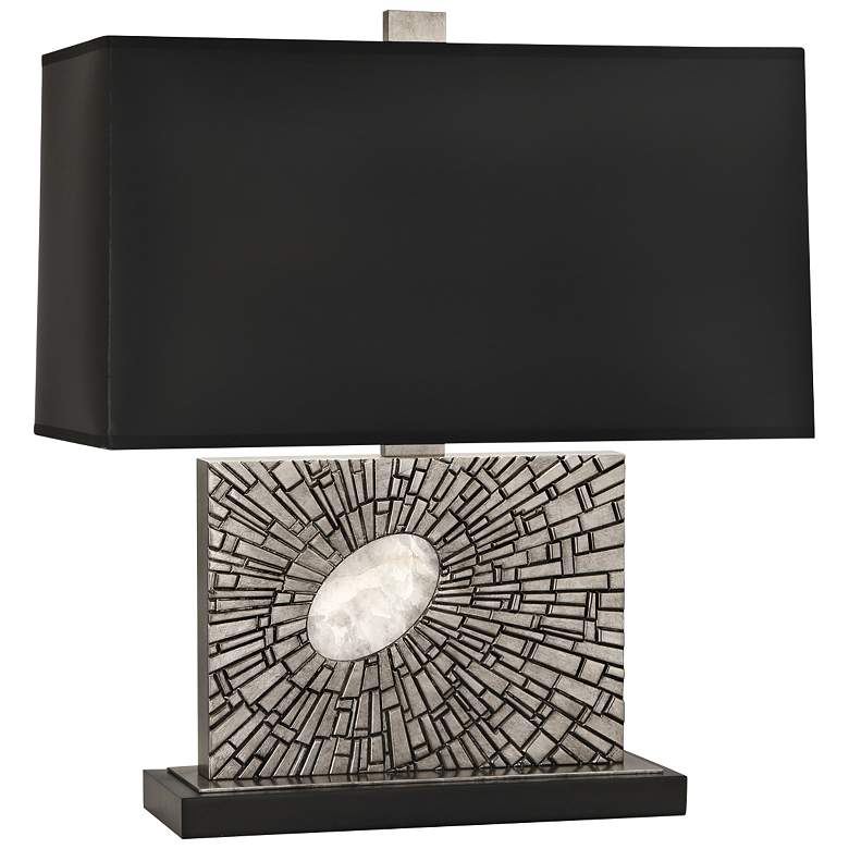 Image 1 Goliath Polished Nickel Accent Table Lamp with Black Shade