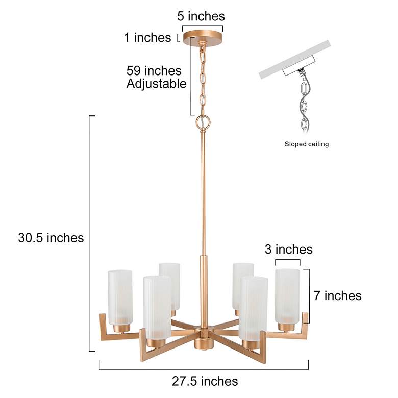 Image 7 Gollin 27 1/2" Wide Gold 6-Light Modern Chandelier more views