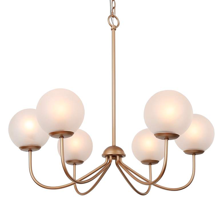 Image 2 Gollin 27 inch Wide Gold 6-Light Chandelier