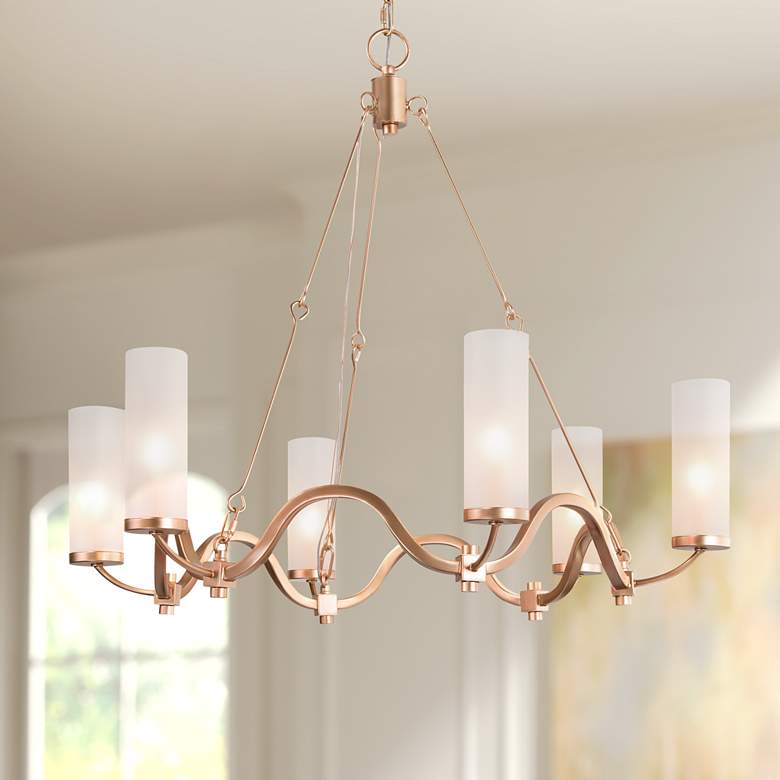 Image 1 Gollin 29" Wide Gold 6-Light Chandelier