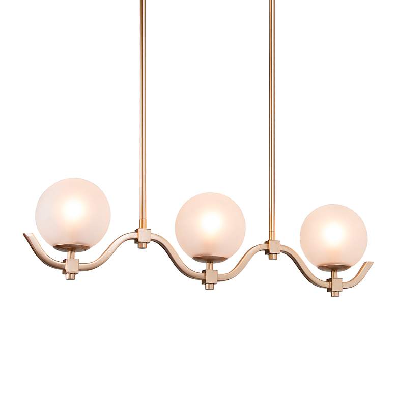 Image 1 Gollin 3-Light 29.9 inch Wide Gold Island Chandelier Lights