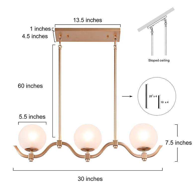 Image 7 Gollin 3-Light 29.9" Wide Gold Island Chandelier Lights more views