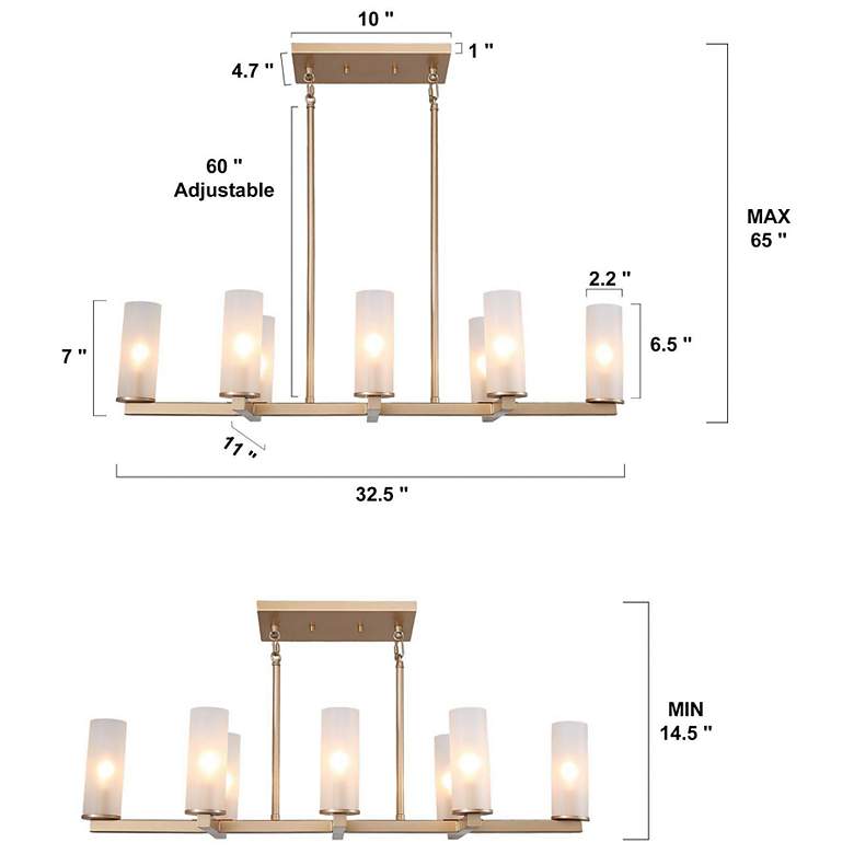 Image 6 Gollin 32 1/2" Wide Gold Metal 8-Light Island Chandelier more views