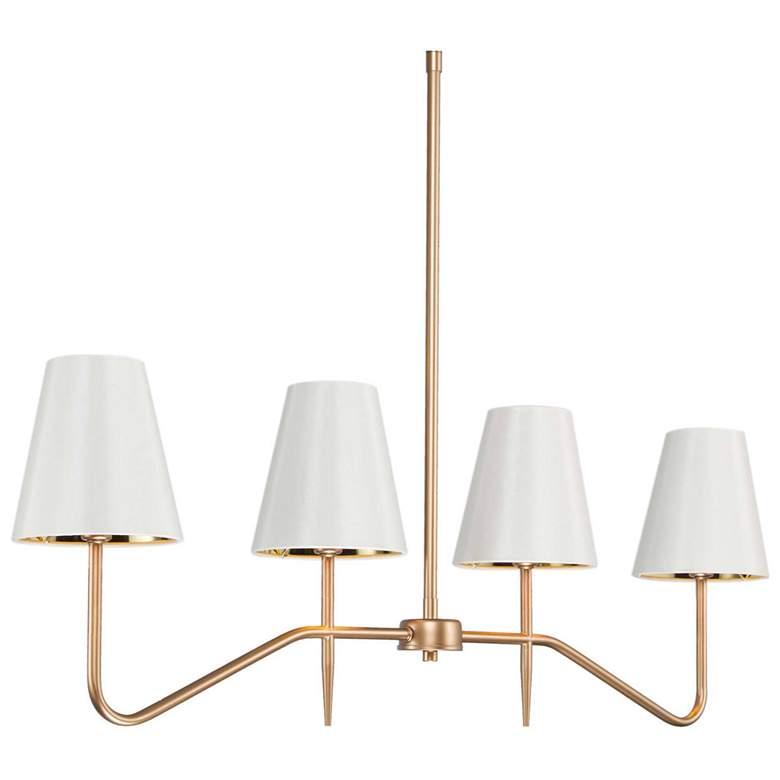 Image 1 Gollin 4-Light 34.6" Wide Island Chandelier Lights with Fabric Shade