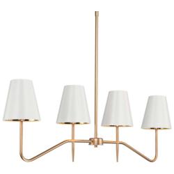 Gollin 4-Light 34.6&quot; Wide Island Chandelier Lights with Fabric Shade