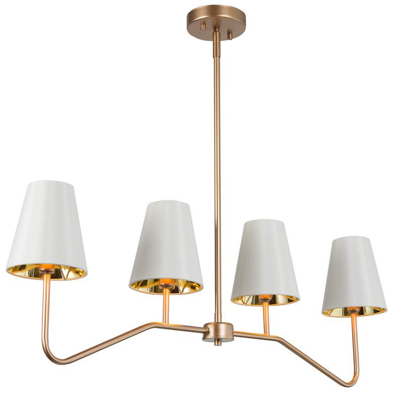 Image 1 Gollin 4-Light 35" Wide Island Chandelier Lights with Fabric Shade