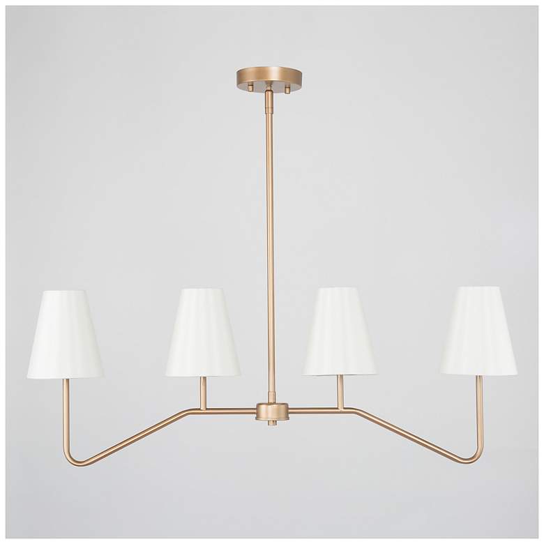 Image 2 Gollin 4-Light 35" Wide Island Chandelier Lights with Fabric Shade more views