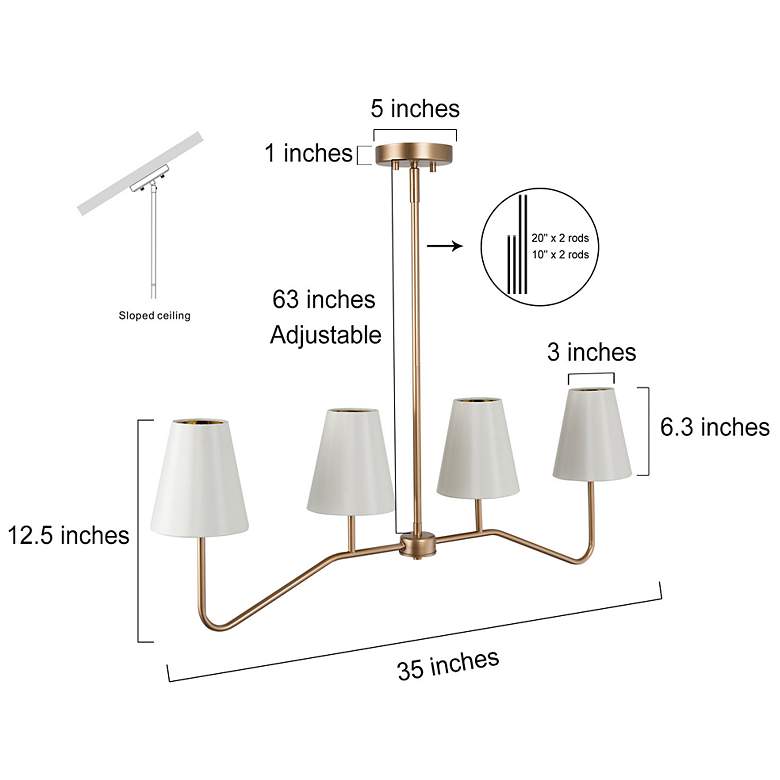 Image 7 Gollin 4-Light 35" Wide Island Chandelier Lights with Fabric Shade more views