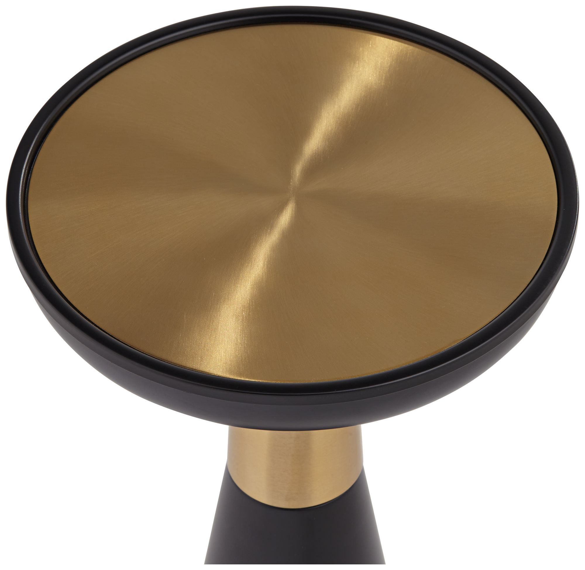 Image 5 Gomez 13" Wide Black and Gold Metal Round Side Table more views