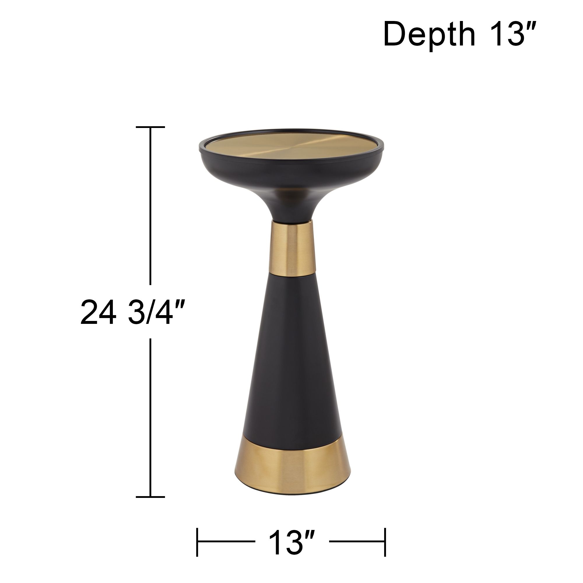 Image 7 Gomez 13" Wide Black and Gold Metal Round Side Table more views