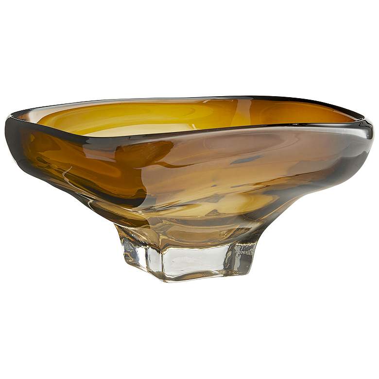 Image 1 Gomez Amber Glass 12 1/2" Wide Decorative Centerpiece