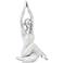 Gomukhasana Cow Face Yoga Pose 16 1/2" High Silver Sculpture