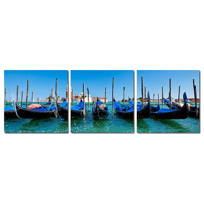 Image 1 Gondola Fleet Print Triptych Wall Art