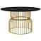 Gonnagal 54" Wide Gold and Black Round Dining Table