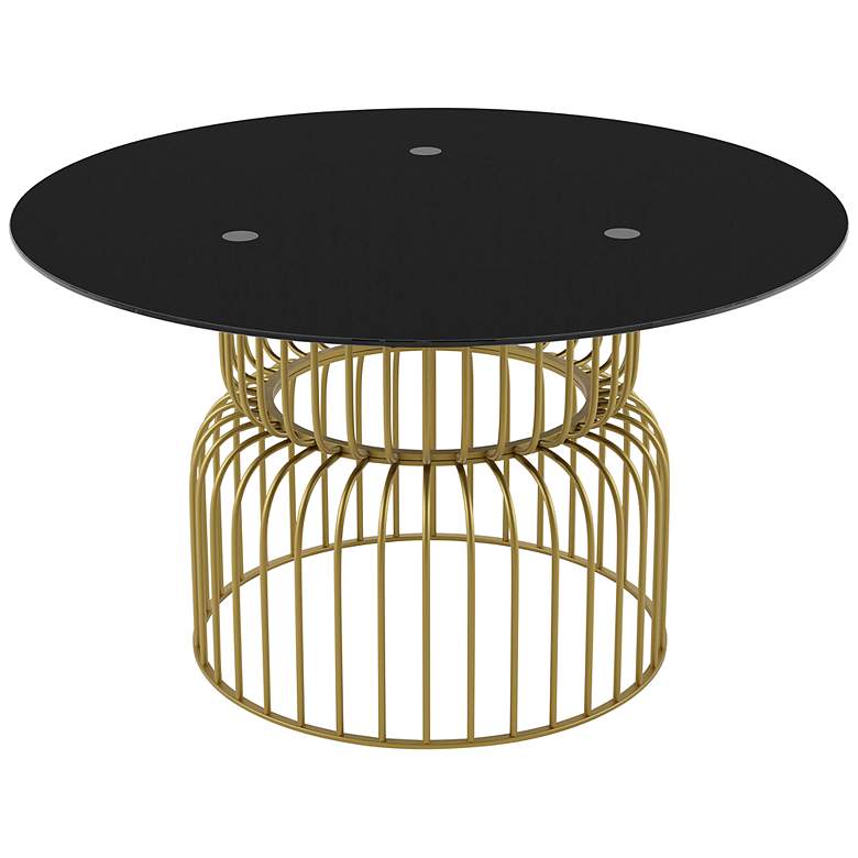 Gonnagal 54&quot; Wide Gold and Black Round Dining Table more views