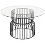 Gonnagal 54" Wide Gunmetal and Clear Round Dining Table