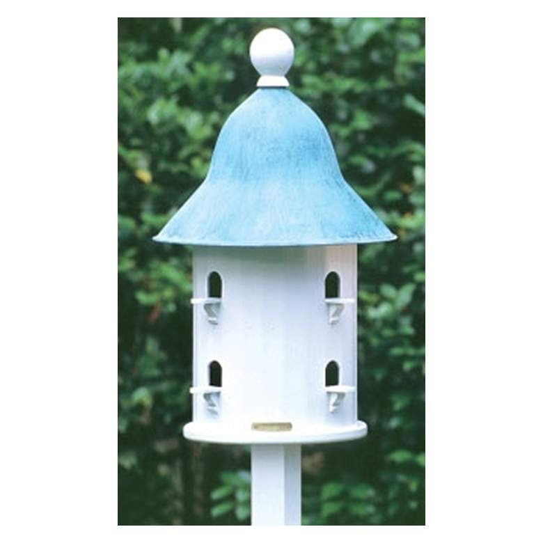 Image 1 Good Directions Lazy Hill Farm Bell Blue Verde Bird House