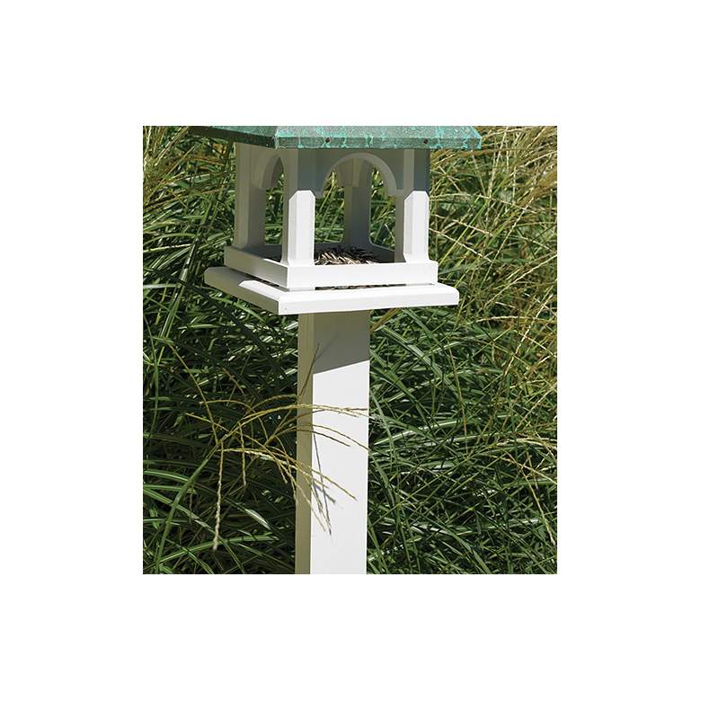 Image 1 Good Directions Lazy Hill Medium Vinyl White Birdhouse Post