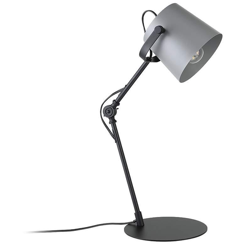 Image 1 Goodall 16.25" High Black Table Lamp With Grey Shade