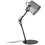 Goodall 16.25" High Black Table Lamp With Grey Shade