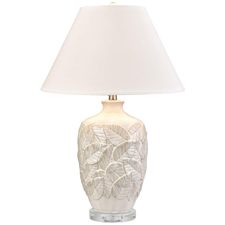 Image 1 Goodell White Glazed Earthenware LED Table Lamp