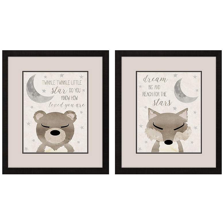 Image 1 Goodnight 18"W x 21"H Framed Art Set of 2